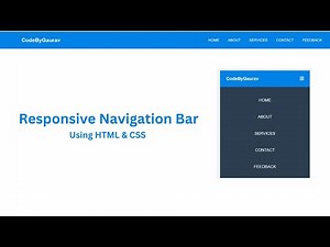 👉 Responsive Navigation Menu Bar Using HTML & CSS | Easy Step-by-Step Tutorial