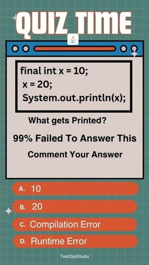 Java Final Variable Trick Question 99% Get This Wrong! #java #final