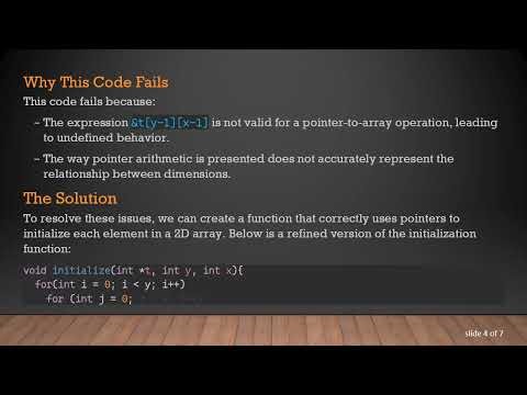 Creating a 2D Array Initialization Function with Pointers in C