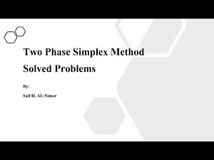 Two Phase Simplex - Solved Problems شرح