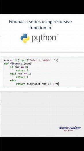 Fibonacci series using recursive function in Python