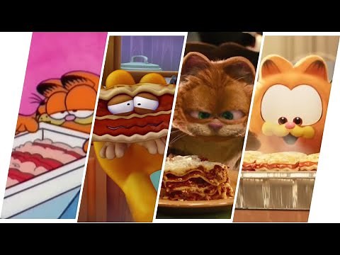 Garfield's lasagna Evolution in Movies & TV Shows (1982-2024)