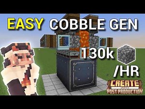 Easy and Efficient Create 6.0 Cobblestone Generator | Create Mod Block-By-Block Tutorial
