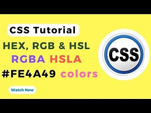 Mastering HTML & CSS Color Codes | HEX, RGB, RGBA, HSL Explained