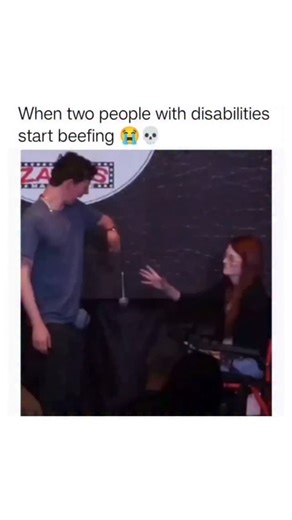 Memes | Entertainment | Nuggets on Instagram: "What happens when two comedians with disabilities start beefing on stage? Pure comedic gold! Witness the hilarious back-and-forth at Zanie’s as they trade playful insults and savage comebacks. Just when you think the roasts couldn't get any sharper, he delivers the ultimate shutdown by reaching over and turning her wheelchair off! ⚡️💀 #meme #funny #standup #disable #viral"