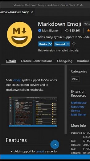 Start using emoji syntax in Markdown files! :smile: