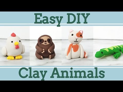 Easy Clay Animals for Beginners #5│4 in 1 Polymer Clay Tutorial