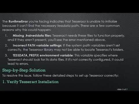 Resolving RuntimeError: Failed to init API in Tesserocr on Windows