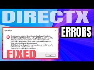 How To Fix Directx Error When You Run A Game | Directx Encountered An Unrecoverable Error