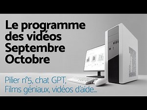 Programme septembre octobre du site formation informatique avec Cédric