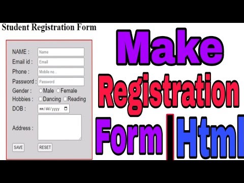 How to make registration form in html with css || Make a html registration form