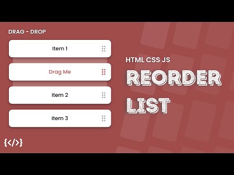 Reordering List with Drag and Drop using HTML CSS JS
