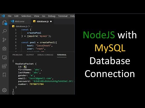 MySQL Database connection from node js application