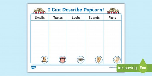 Popcorn 5 Senses Activity
