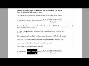 How to Solve a Conditional Probability Word Problem. [HD]