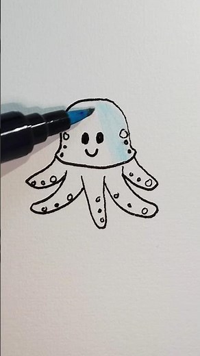 How to easy draw octopus/ Step by step draw #easydrawing #drawingideas #doodleart #tutorials