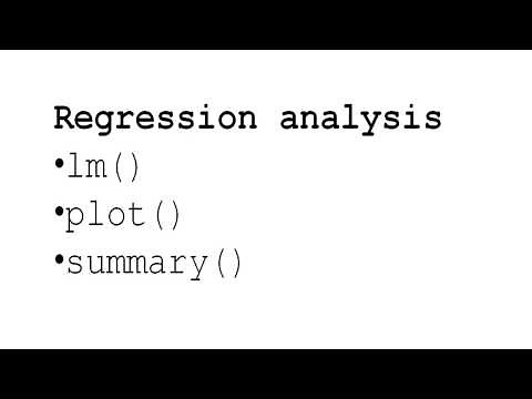 Introduction to R - Lesson 6 - regression using lm()