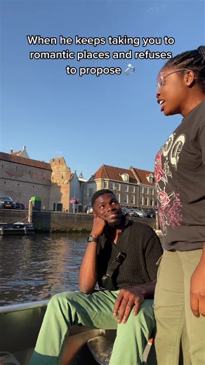 The next romantic place you take me to, I will propose for us 🤣🤣🤣 #babsandamara #relatable #fyp #couplegoals #viral