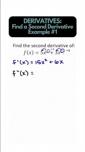 DERIVATIVES: Find the second derivative #maths #calculus #apcalculus #calculus1 #derivatives #apcalc