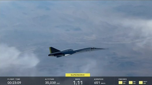 Boom Supersonic's XB-1 breaks the sound barrier during a test flight