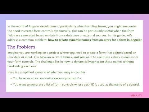 How to Create Dynamic Names from an Array for a Form in Angular
