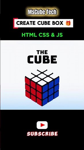 Cube Puzzle Game 🎮 Using HTML CSS & JavaScript | Interactive Game Development | MsCube Tech #shorts