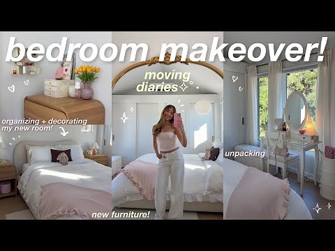 BEDROOM MAKEOVER ✨ creating my dream bedroom! decorating, building furniture, organizing, etc! 🧸