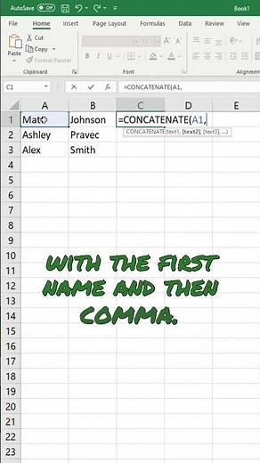 How to Combine First and Last Names in Excel