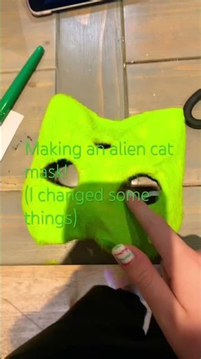 Making alien cat mask! #alien #cat #aliencat #mask #maskmaking