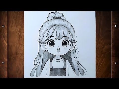 Easy anime drawing step by step || How to draw a Kawai girl easy