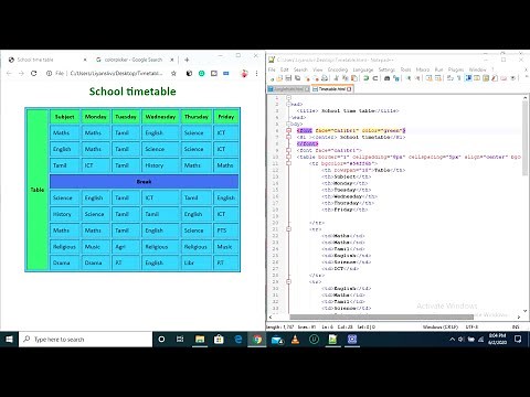 Making simple timetable with HTML | Web designing - Beginner | Part 1
