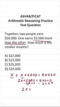Translating Statements into an Equation: ASVAB/PiCAT Arithmetic Reasoning Practice Test Q