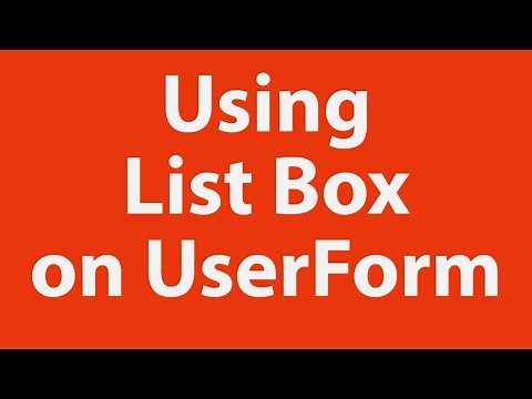 Using ListBox on UserForm in Excel