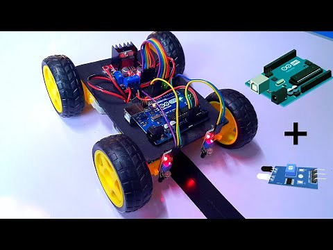 How to Make a Line Follower Robot Car with Arduino UNO, L298N Motor Driver, IR Sensor