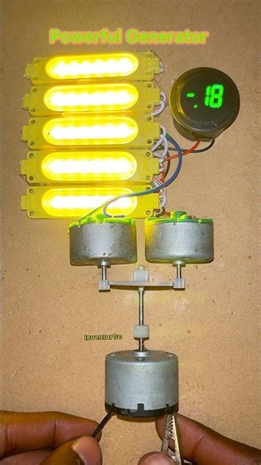 Powerful DC Electricity Generator #dcmotor #generator #project