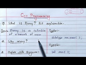 C++ Arrays | What is Array? full Explanation