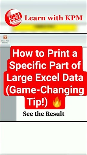 How to Print a Specific Part of Large Excel Data (Game-Changing Tip!) 🔥 #shorts #excel #viral