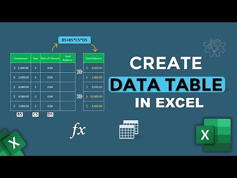 How to Create a Data Table in Excel