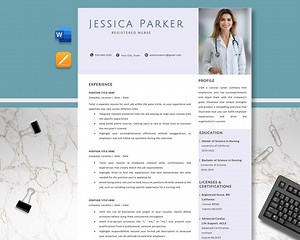 RN Resume Template Nurse, Nurse Resume Template Google Docs, Word, Pages, Nursing Resume New Grad, CNA Resume Design Photo, Doctor Resume - Etsy Australia