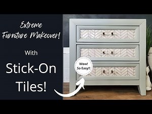 Peel and Stick Tile on Furniture | Adding details to Drawer Fronts!