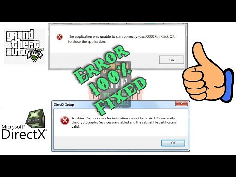 [ Fixed ] GTA 5 | The application was unable to start correctly 0xc000007b | DirectX Error Fix.