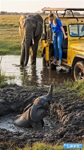 FAITH IN HUMANITY RESTORED! Kind woman saves A baby elephant is sinking in a mud pit