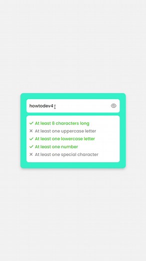 Password Validation using HTML CSS & JavaScript