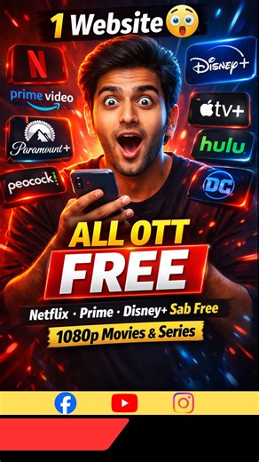 Animesh Mogha on Instagram: "🔥 1 Website = Unlimited Entertainment 😱 Netflix ❌ Prime ❌ Disney+ ❌ Ab sab jagah jaane ki zarurat nahi 🎬 ✔️ Movies & Web Series ✔️ 1080p Quality ✔️ Mobile + Laptop ✔️ Fun Time = FREE 😍 👇 Link chahiye? Comment link 🔗 Main direct access bhej dunga 💬 Save karo 📌 | Share karo 🔁 Jis friend ka OTT bill zyada aata ho 👀 #FreeMovies #OTTAlternative #ReelsIndia #MovieReels #Animeshcode"
