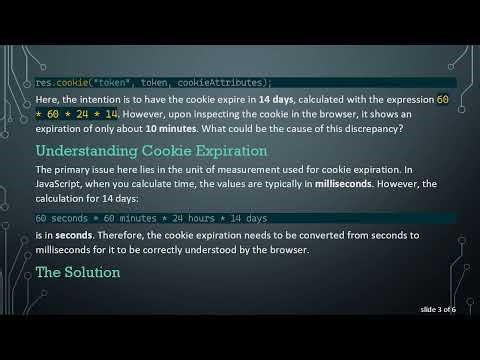 Resolving the NodeJS Cookie Expiration Date Issue: A Simple Fix