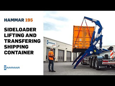 Hammar 195 Sideloader overview - handling a 20 ft ISO container