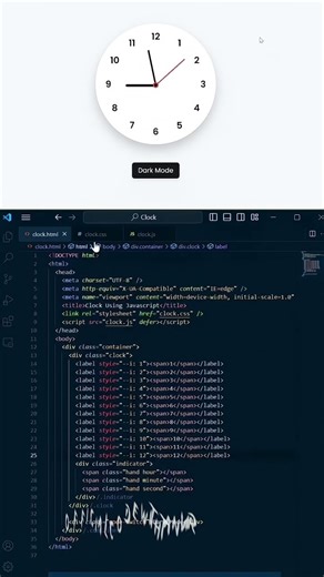 🌗 Day/Night Clock UI in HTML CSS JS — Smooth Animation!