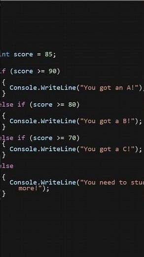 The else If Statement in C# #codebite #cprogramminglanguagebeginners #shorts