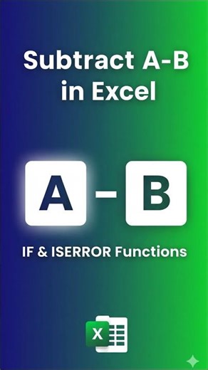 Stop #VALUE! Fix Subtraction in Excel FAST ⚡ #shorts