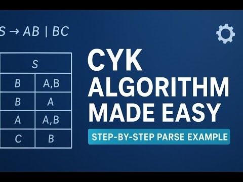 CYK Algorithm Explained | Step-by-Step CYK Parse Example (CNF)